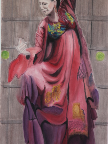 Flamenco, Coloreado tinta sobre papel, No. 7- Maggie Wen 2016